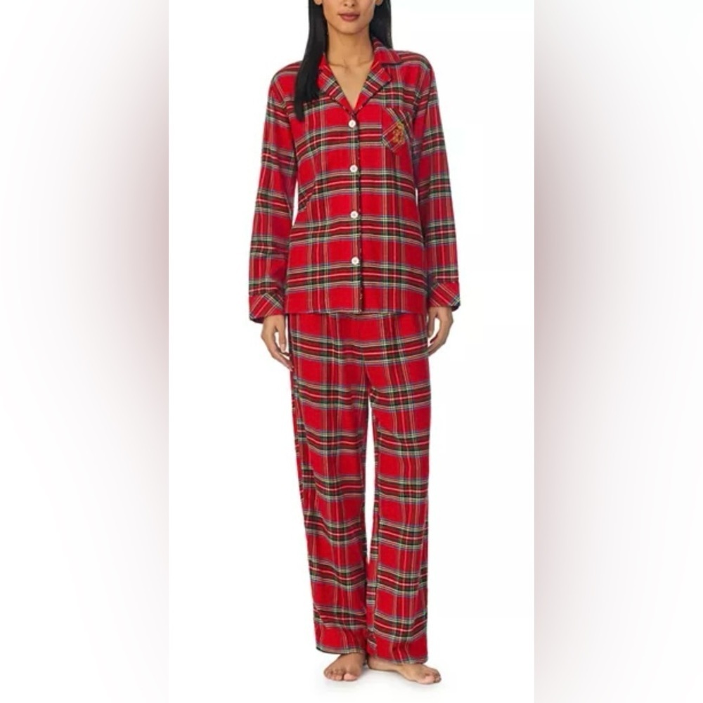 Ralph Lauren Women's 2-Pc. Printed Fleece Pajamas Set